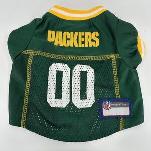 Green Bay Packers NFL Licensed Dog Jersey Green Yellow White Pet Size XS